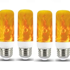 4pcs 1pcs New LED Dynamic Flame Effect Fire Light Bulb E27 LED Corn Bulb Creative Flickering Emulation 5W LED Lamp Light for Halloween