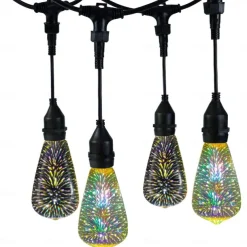 6pcs 3pcs 1pc 3D Firework Light Bulb ST64 LED Bulb 5W E27 E26 RGB Fairy Star Shine Decor Bulb Party Bulb Stained Glass Bulb AC220V AC120V