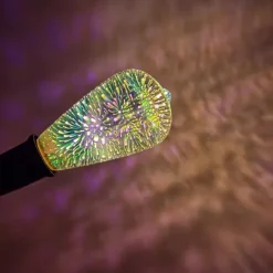 6pcs 3pcs 1pc 3D Firework Light Bulb ST64 LED Bulb 5W E27 E26 RGB Fairy Star Shine Decor Bulb Party Bulb Stained Glass Bulb AC220V AC120V