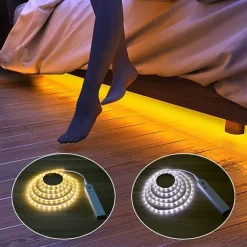 4pcs 2pcs 1pcs LED Strip Light 1m Indoor PIR Motion Sensor Detector DC5V Flexible Tape IP65 4AAA Battery Powe