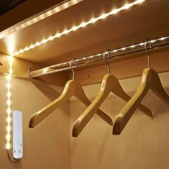 4pcs 2pcs 1pcs LED Strip Light 1m Indoor PIR Motion Sensor Detector DC5V Flexible Tape IP65 4AAA Battery Powe