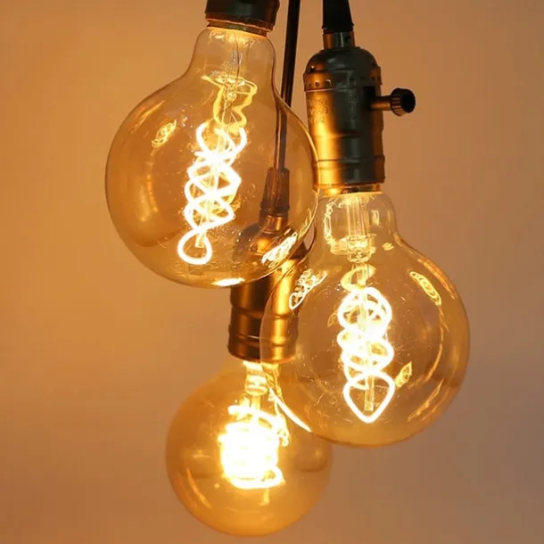 3pcs 2pcs 1pcs Retro Edison Bulb E27 220V 40W Light Bulb G80 Filament Vintage Ampoule Incandescent Spiral Lamp Home Decor