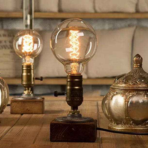 3pcs 2pcs 1pcs Retro Edison Bulb E27 220V 40W Light Bulb G80 Filament Vintage Ampoule Incandescent Spiral Lamp Home Decor