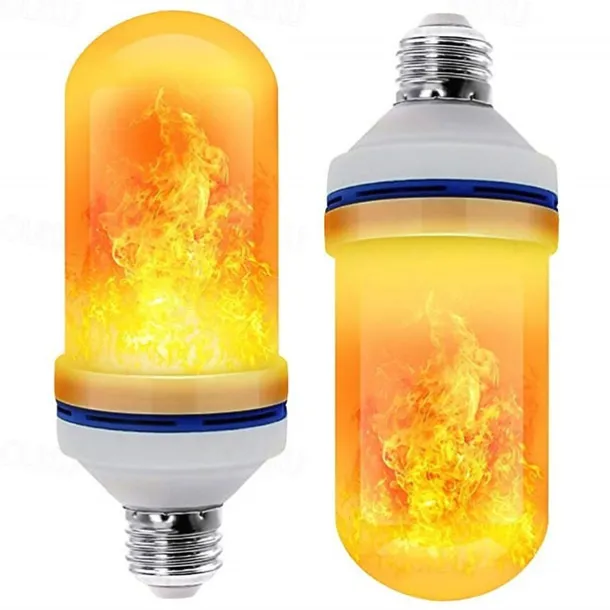 3pcs 2pcs 6W E26 E27 LED Fire Flame Effect Light Bulb 4 Modes Fire Flickering Bulbs for Christmas/Halloween Decoration Atmosphere Lighting with Gravity Sensor