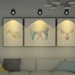 1/2pcs Picture Light LED Wall Mounted Lights with Remote, Sensor Puck Lamp Rechargeable Battery Operated, Tri-Color Dimmable Magnetic 360° Rotation Cordless Light for Bedroom Bedside