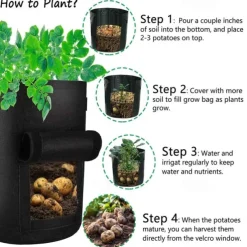 2pcs Plant Grow Bags Home Garden Potato Pot Greenhouse Vegetable Growing Bags Moisturizing jardin Vertical Garden Bag tools