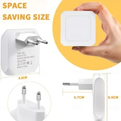 2pcs Plug In Night Light Twilight Sensor Dimmable Warmwhite Wireless Cabinet Light EU US UK for Kids Bedroom Auto Dusk to Dawn Sensor LED Night Lamp