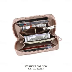 1PCS portable PU fashionable and high-end women's wallet multifunctional with hanging rope and large capacity women's card bag