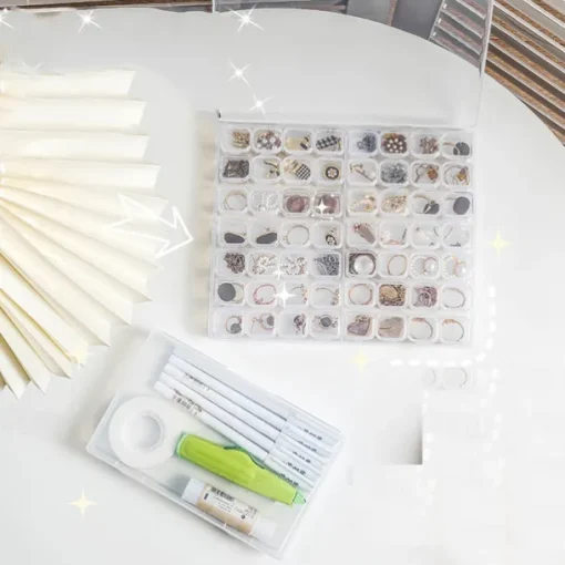 1PCS Portable Transparent Jewelry Box Earrings Necklace Earring Plate Color Storage Box Small And Exquisite Earrings Anti Oxidation Box