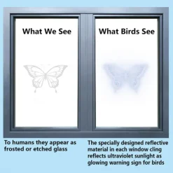 24pcs prevent birds from hitting windows sticker doors and windows pasted with large electrostatic butterflies