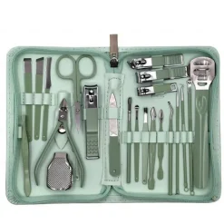 22pcs Professional Nail Clippers Pedicure Kit Stainless Steel Toenails Nail Files Ear Spoon, Grooming Kit For Travel