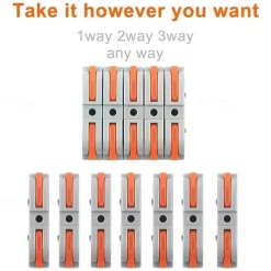 20Pcs Quick Wire Connection Terminal SPL-1 Splicing Conductor Compact Fast Cable Wire Connection Conductor Terminal Block