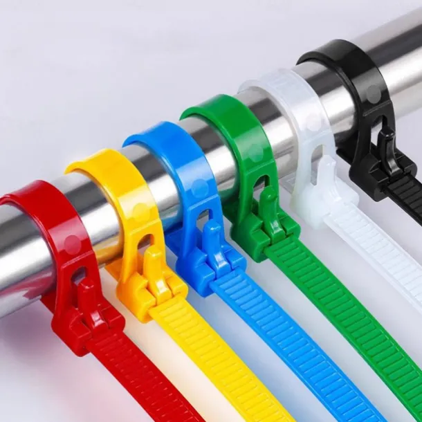 100pcs Reusable Self-Locking Nylon Cable Ties 5×300mm - Heavy Duty Adjustable Zip Ties with Buckle Design for Securing Cables, Wires