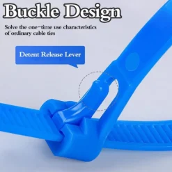 100pcs Reusable Self-Locking Nylon Cable Ties 5×300mm - Heavy Duty Adjustable Zip Ties with Buckle Design for Securing Cables, Wires