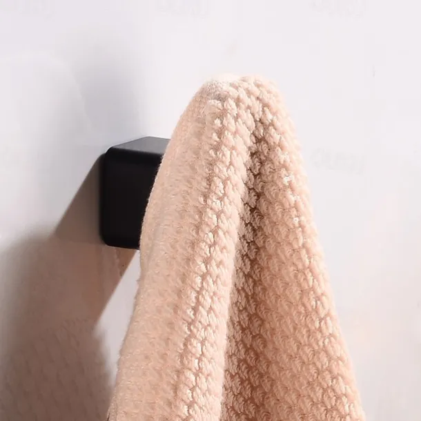 3PCS Robe Hook Wall Mounted Bathroom Towel Hook Black Stainless Steel Vintage Coat Hooks Hanger Single Decorative Bag Key Hat Clothes Rack