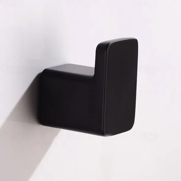 3PCS Robe Hook Wall Mounted Bathroom Towel Hook Black Stainless Steel Vintage Coat Hooks Hanger Single Decorative Bag Key Hat Clothes Rack