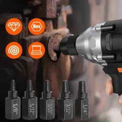 10PCS Screw Extractors Hex Head Multi Spline Broken Screws Bolts Removal Tool Left Spiral DIY Tool Set