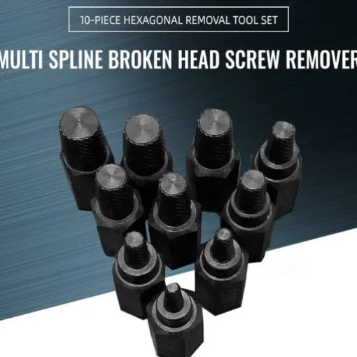 10PCS Screw Extractors Hex Head Multi Spline Broken Screws Bolts Removal Tool Left Spiral DIY Tool Set