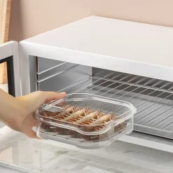 2pcs Sealed Plastic Preservation Box Refrigerator Storage Box Microwave Oven Specific Refrigerated Sealed Food Storage Box Commercial With Lid