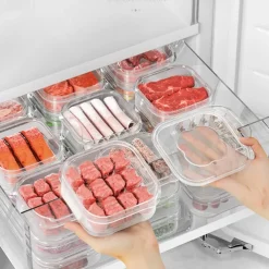 2pcs Sealed Plastic Preservation Box Refrigerator Storage Box Microwave Oven Specific Refrigerated Sealed Food Storage Box Commercial With Lid