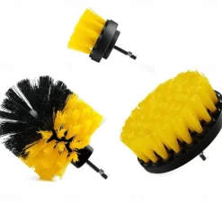 3PCs set Electric scrubber brush drill brush kit 2/3.5/4 ''plastic round cleaning brush for carpet glass car tires nylon brushes