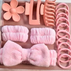 16pcs Skincare Headband Set, Headband Set for Face Washing Spa and Makeup, Including 1 Hairband, Wristband, 3 Hair Claw Clips and 10 Hair Ties, Gift for Women and Girls