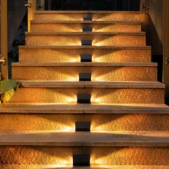 1/2pcs Solar Deck Lights LED Outdoor Step Lights Courtyard Lights Garden Wall Railings Decorative Layout Household Waterproof Stairs Foot Step Lights