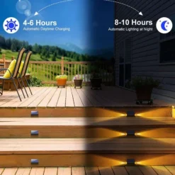 1/2pcs Solar Deck Lights LED Outdoor Step Lights Courtyard Lights Garden Wall Railings Decorative Layout Household Waterproof Stairs Foot Step Lights