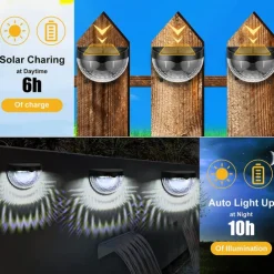 2/4pcs Solar Fence Light Outdoor Waterproof Wall Lights Solar Step Lights for Patio Fence Yard Garden Garage Deck Stairway Gate