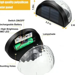 2/4pcs Solar Fence Light Outdoor Waterproof Wall Lights Solar Step Lights for Patio Fence Yard Garden Garage Deck Stairway Gate