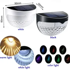 2/4pcs Solar Fence Light Outdoor Waterproof Wall Lights Solar Step Lights for Patio Fence Yard Garden Garage Deck Stairway Gate