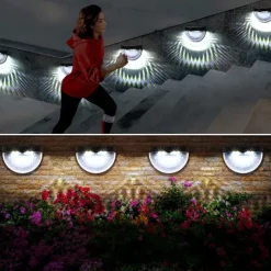 2/4pcs Solar Fence Light Outdoor Waterproof Wall Lights Solar Step Lights for Patio Fence Yard Garden Garage Deck Stairway Gate