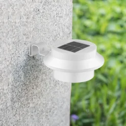 2/4pcs Solar Fence Light, Solar Gutter Light Outdoor 3LED Waterproof Deck Sink Wall Light, Garden Landscape Lighting Wall Light, Villa Decoration Light Porch Terrace Driveway Deck Stairs Lighting