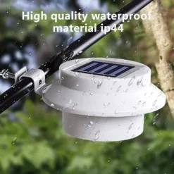 2/4pcs Solar Fence Light, Solar Gutter Light Outdoor 3LED Waterproof Deck Sink Wall Light, Garden Landscape Lighting Wall Light, Villa Decoration Light Porch Terrace Driveway Deck Stairs Lighting