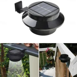 2/4pcs Solar Fence Light, Solar Gutter Light Outdoor 3LED Waterproof Deck Sink Wall Light, Garden Landscape Lighting Wall Light, Villa Decoration Light Porch Terrace Driveway Deck Stairs Lighting
