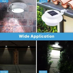 2/4pcs Solar Fence Light, Solar Gutter Light Outdoor 3LED Waterproof Deck Sink Wall Light, Garden Landscape Lighting Wall Light, Villa Decoration Light Porch Terrace Driveway Deck Stairs Lighting