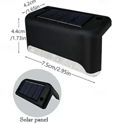 4pcs Solar Fence Lights Outdoor Waterproof Garden Light Courtyard Fence Steps Balcony Walkway Holiday Decoration Lighting Solar Night Lamp