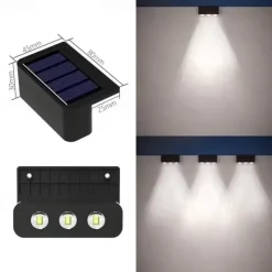 4pcs Solar Fence Lights Outdoor Wall Lamp Garden Pathway Stair Lights Courtyard Patio Porch Yard Decoration