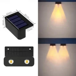 4pcs Solar Fence Lights Outdoor Wall Lamp Garden Pathway Stair Lights Courtyard Patio Porch Yard Decoration