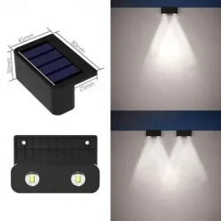 4pcs Solar Fence Lights Outdoor Wall Lamp Garden Pathway Stair Lights Courtyard Patio Porch Yard Decoration
