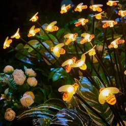 2PCS Solar Firefly Garden Lights, 8/10 LEDs Waterproof Outdoor Garden Lights with 2 Lighting Modes IP65 Swaying Lights for Christmas, Yard, Patio, and Walkway Decoration