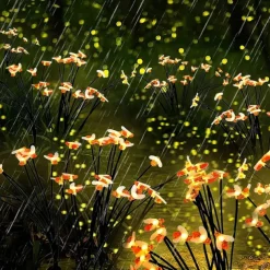 2PCS Solar Firefly Garden Lights, 8/10 LEDs Waterproof Outdoor Garden Lights with 2 Lighting Modes IP65 Swaying Lights for Christmas, Yard, Patio, and Walkway Decoration