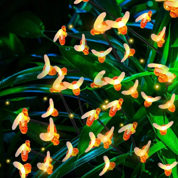 2PCS Solar Firefly Garden Lights, 8/10 LEDs Waterproof Outdoor Garden Lights with 2 Lighting Modes IP65 Swaying Lights for Christmas, Yard, Patio, and Walkway Decoration