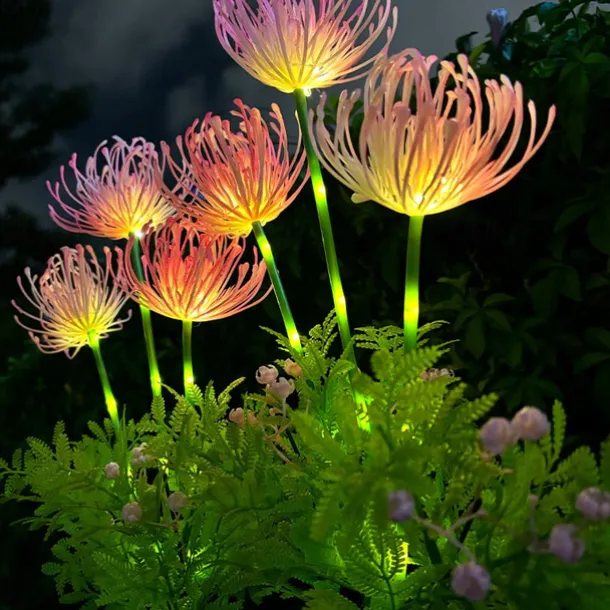 2PCS Solar Garden Lights Outdoor Waterproof Luminous Flower Lawn Lights Villa Park Street Yard Walkway Landscape Decoration