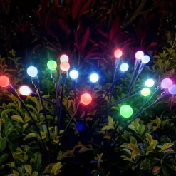 2pcs Solar Garden Lights Starburst Swaying Update Lights 10leds Solar LED Light Outdoor Garden Lights Firework Firefly Swaying Light Landscape Lighting for Yard Pathway Lawn Garden Decoration