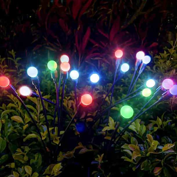 2pcs Solar Garden Lights Starburst Swaying Update Lights 10leds Solar LED Light Outdoor Garden Lights Firework Firefly Swaying Light Landscape Lighting for Yard Pathway Lawn Garden Decoration