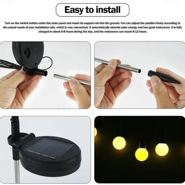 2pcs Solar Garden Lights Starburst Swaying Update Lights 10leds Solar LED Light Outdoor Garden Lights Firework Firefly Swaying Light Landscape Lighting for Yard Pathway Lawn Garden Decoration