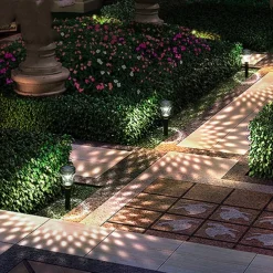 2/6pcs Solar Garden Pathway Lights Outdoor LED Lawn Lamp RGB Warm White Color for Garden Decor Landscape Lighting