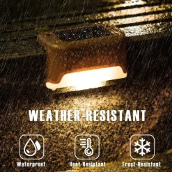 16pcs Solar Garden Step Stair Lights, Durable Waterproof Stair Deck Decor - Bright Aisle, Wall & Rail Illumination for Household Gardens, Energ Saving Outdoor Lighting Solution