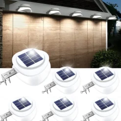 1/4/6pcs Solar Gutter Lights Outdoor Waterproof Solar Fence Light for Deck Access Courtyard Porch Driveway Garage Stair Wall Landscape Decoration Lighting Solar Night Light